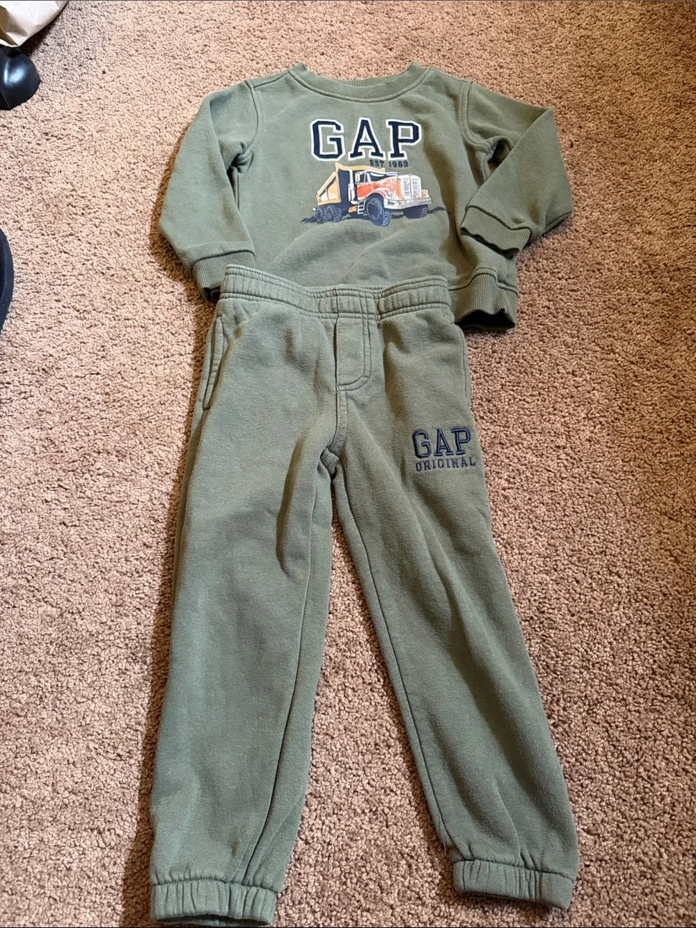 GAP Olive Green Kids Jogger Sweatpants with Logo